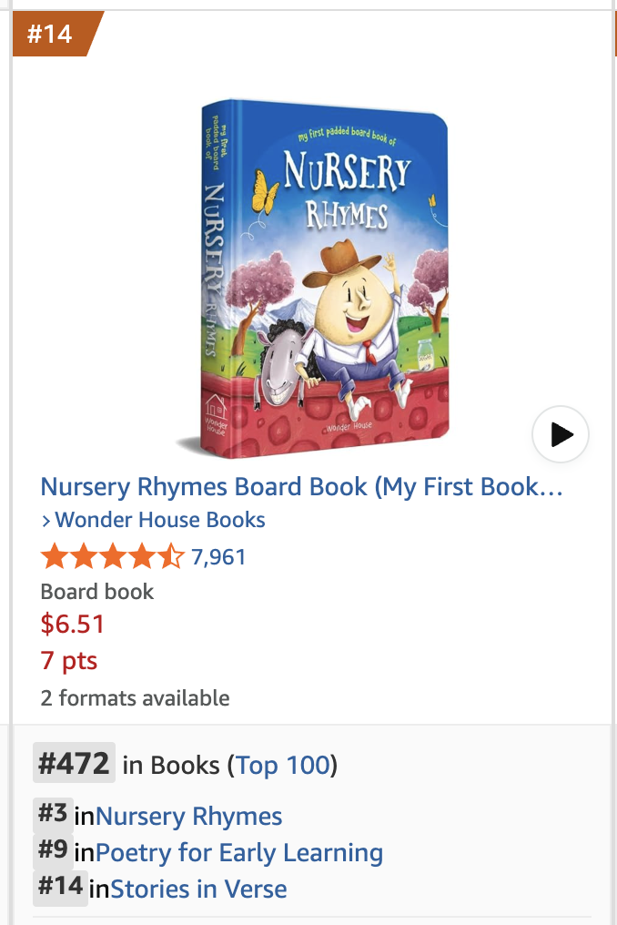 Goodnight Baseball — Amazon BSR